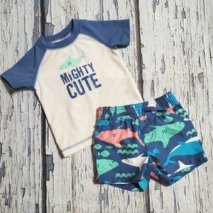 CARTERS Swim Top Shorts Baby Size 6 M Months - 2 Piece Set